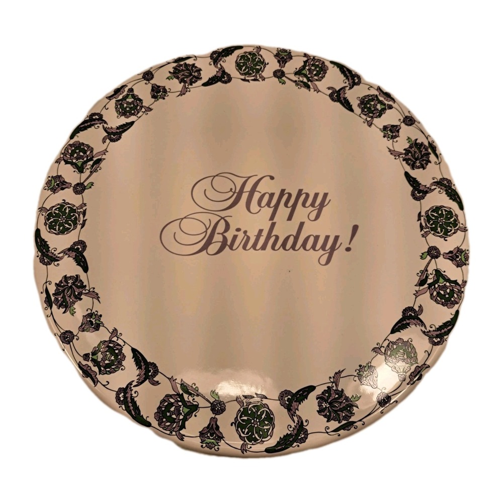 Avon President's Club Happy Birthday! Ceramic Cake Plate 10.5" NOS!